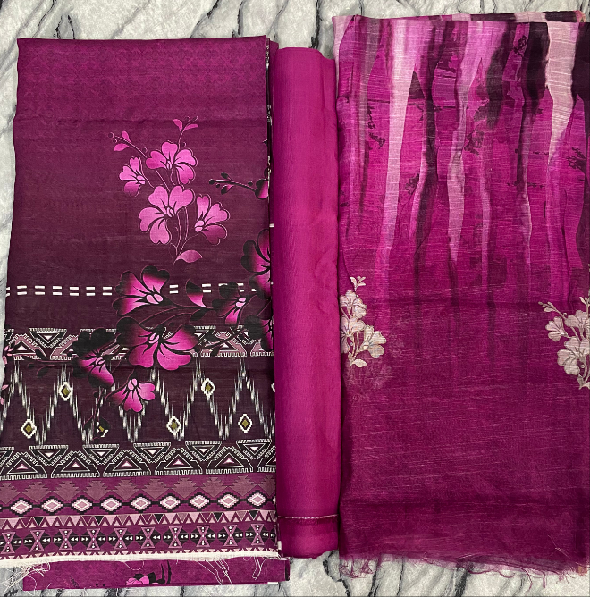 PRINTED DORIA LINEN 3 PC